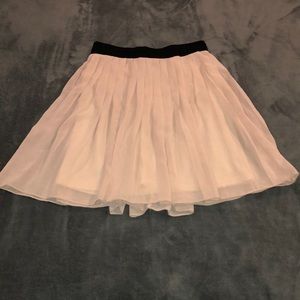 Cream Pleated Skirt